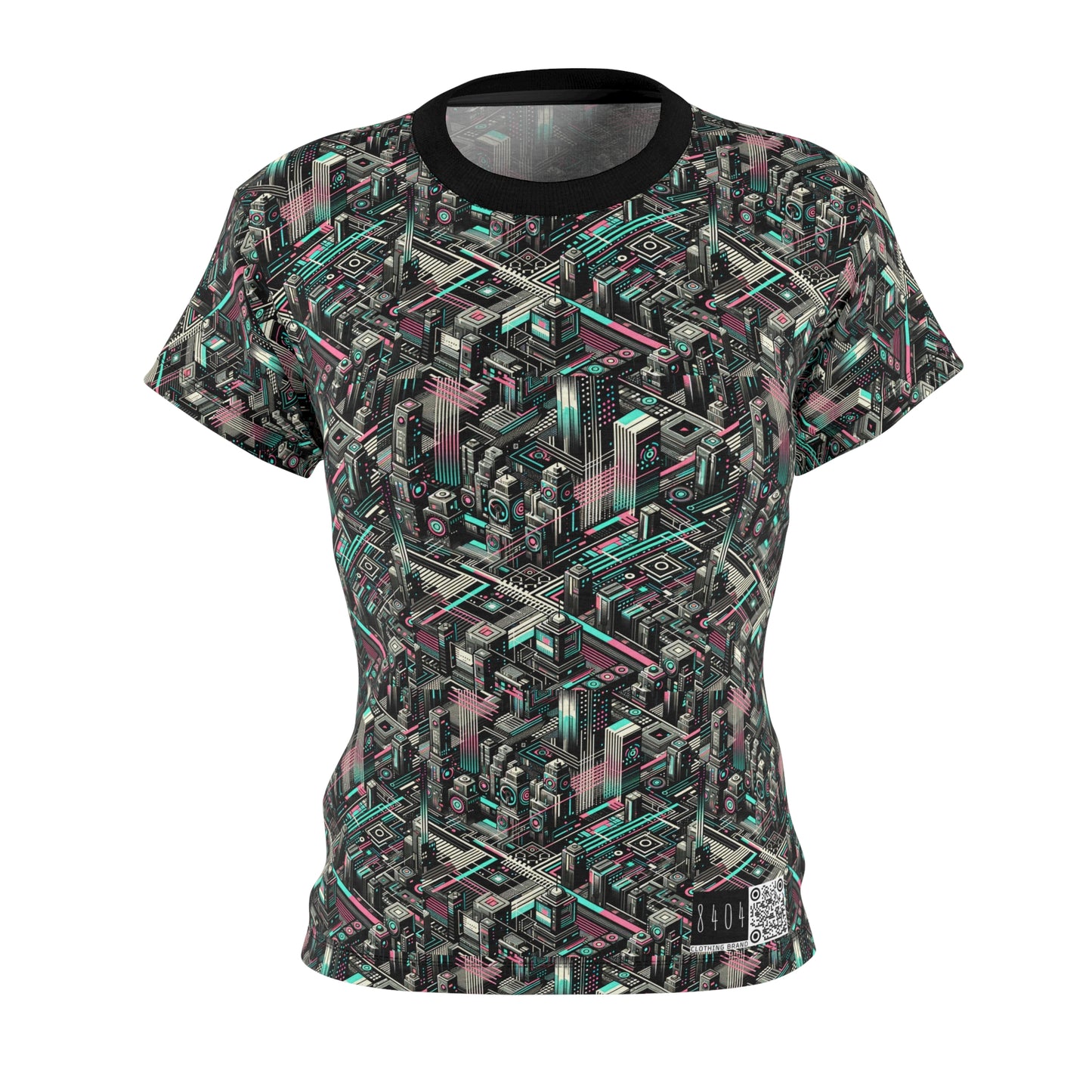 Digital Dreamland Tech-Inspired Streetwear Women's Cut & Sew Tee - 8404 Design-51