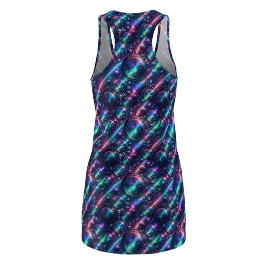 Iridescent Tech Fusion Tech-Forward Streetwear Women's Cut & Sew Racerback Dress - 8404 Design-51