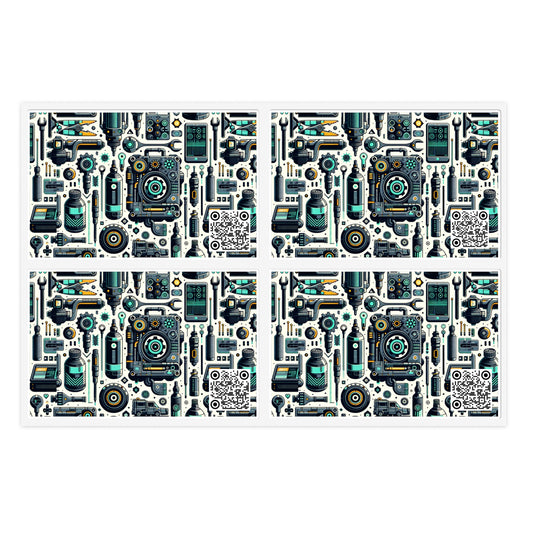 Tech Utility Fusion Modern Tech Streetwear Sticker Sheets - 8404 Design-53