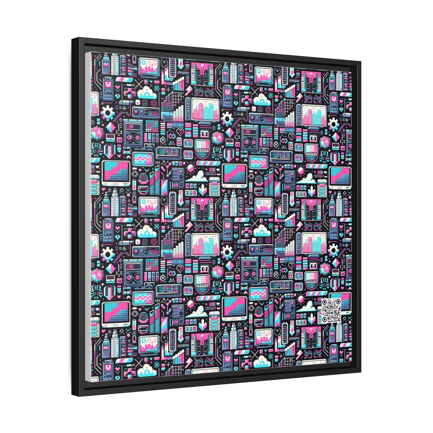 Digital Rebellion Youthful Streetwear with a Rebellious Digital Twist Matte Canvas, Framed (multi-color) - 8404 Design-71 A