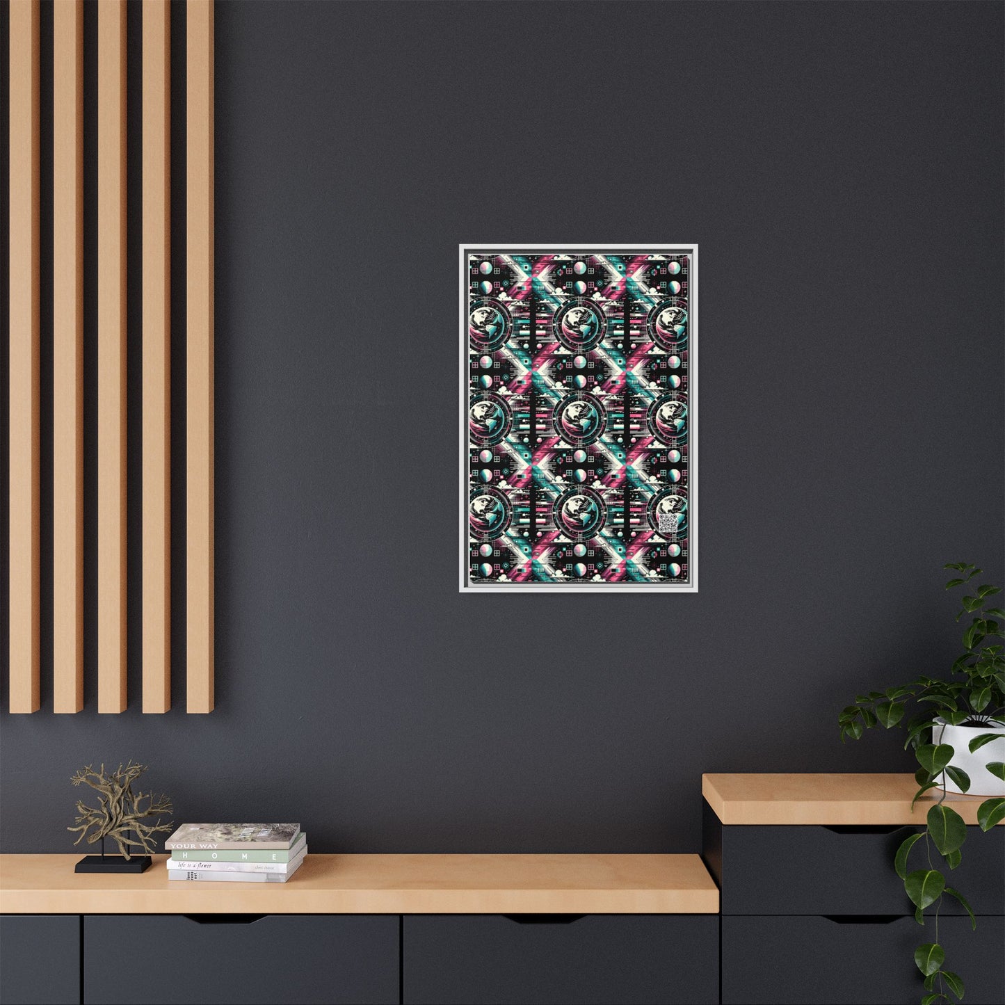 Digital Artistry Digital-native Streetwear Matte Canvas, Framed (multi-color) - 8404 Design-62 A