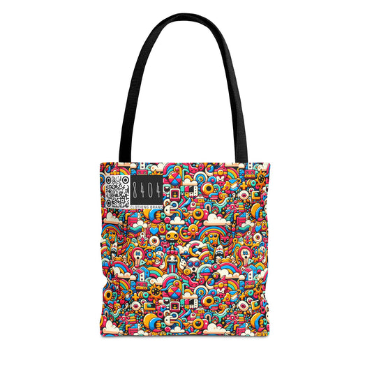Neon Pop Playful Pop Culture Mashup Tote Bag - 8404 Design-62