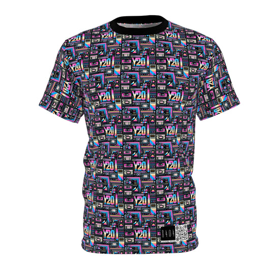 Digital Nostalgia Tech-Inspired Retro Fusion Unisex Cut & Sew Tee - 8404 Design-65