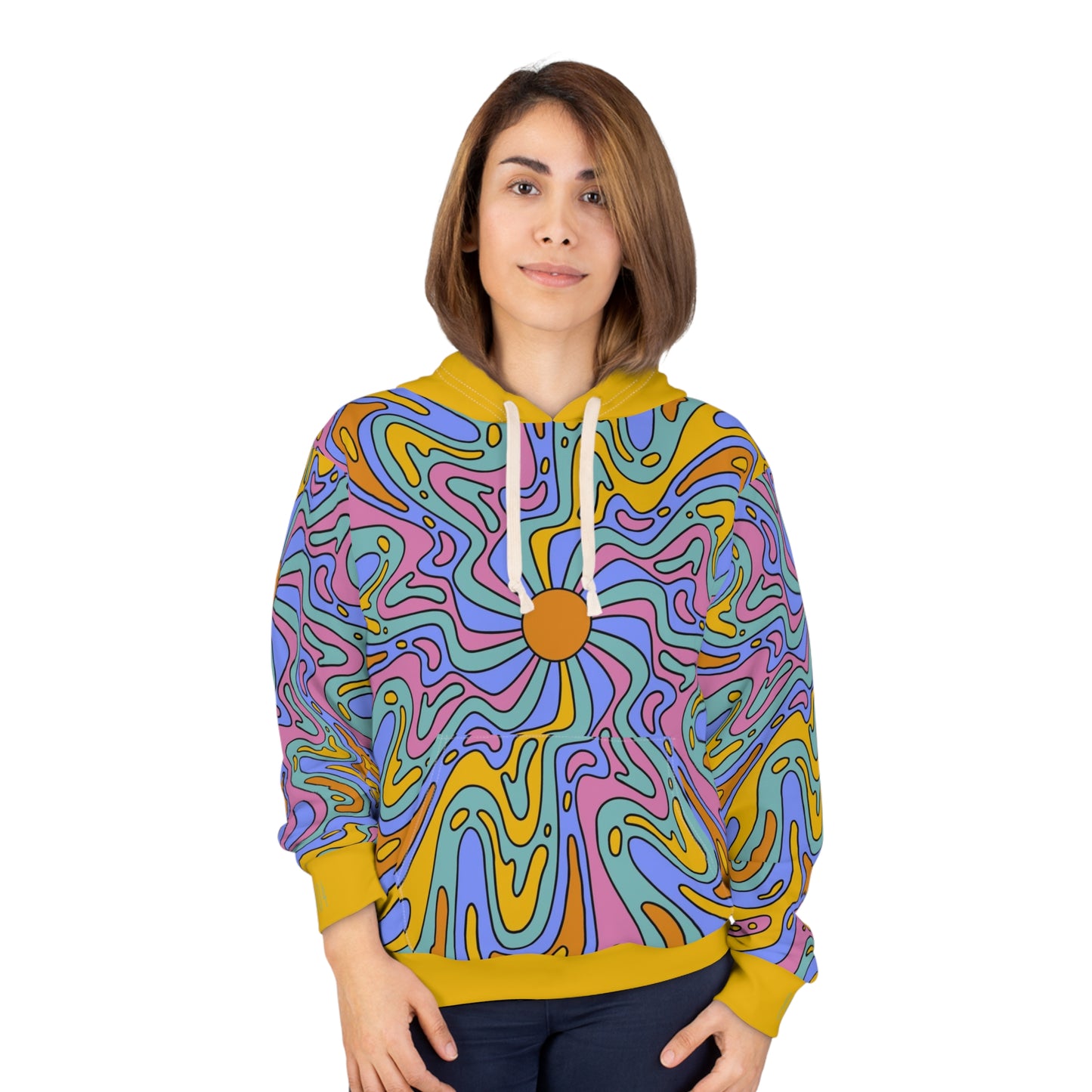 8404's Unisex Adult "A Trip Under the Sun in Yellow" Fashion Pullover Hoodie