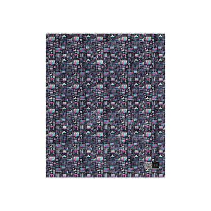 Digital Rebellion Youthful Streetwear with a Rebellious Digital Twist Crushed Velvet Blanket - 8404 Design-71
