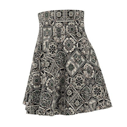 Cyber Garden Party Tech Garden Extravaganza Women's Skater Skirt - 8404 Design-45