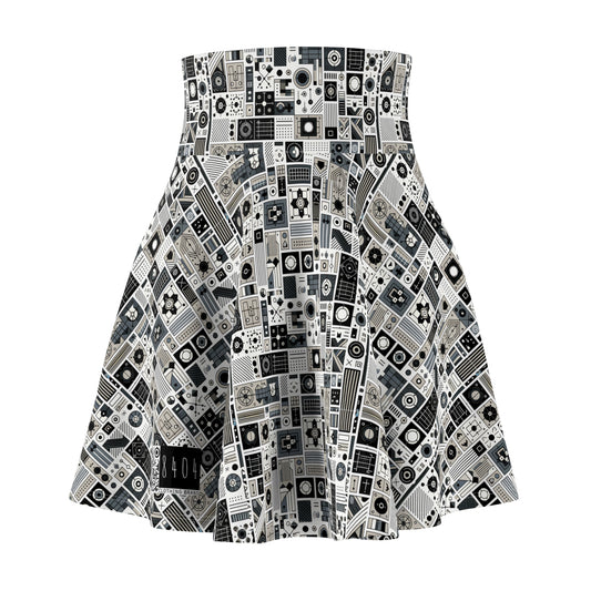 Digital Minimalism Minimalist Tech Women's Skater Skirt - 8404 Design-45