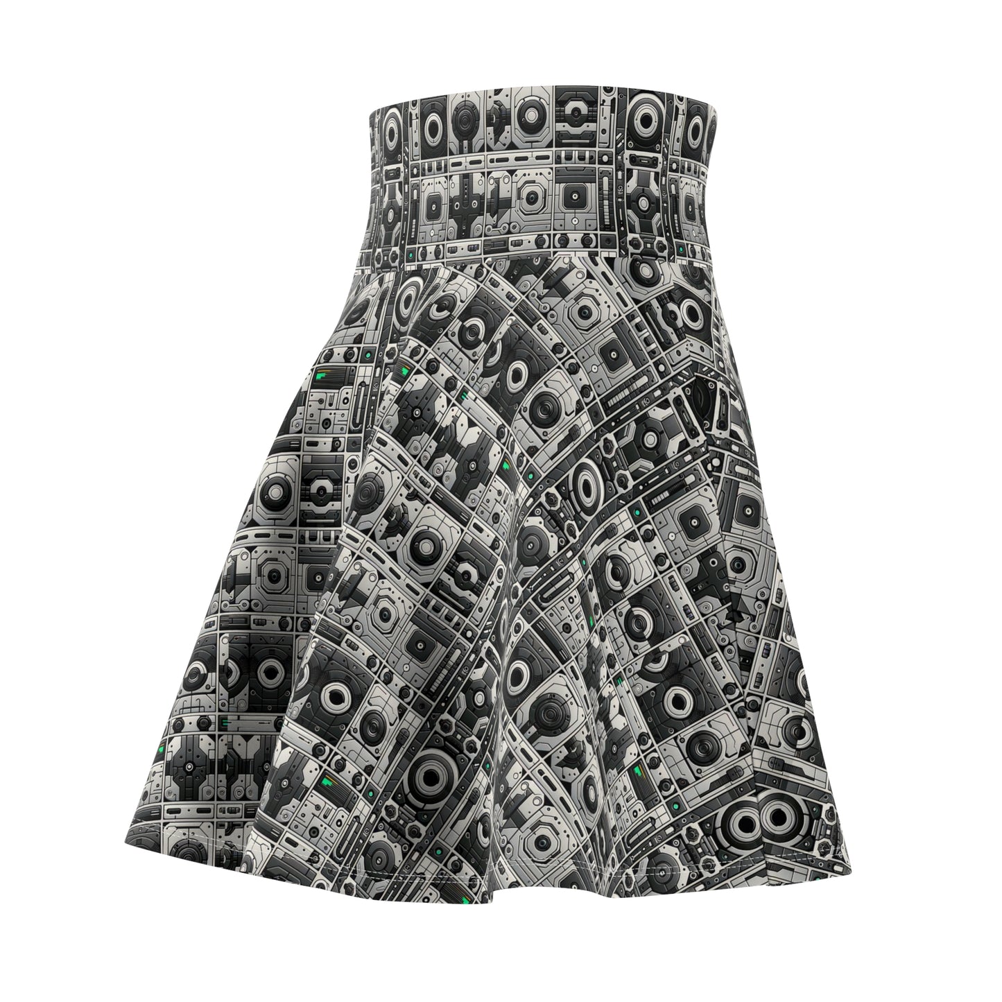 Tech Utility Aesthetics Tech-Forward Minimalism Women's Skater Skirt - 8404 Design-60