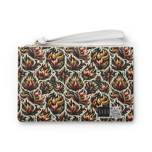 Fire & Flames Bold Streetwear Statement Clutch Bag - 8404 Design-57