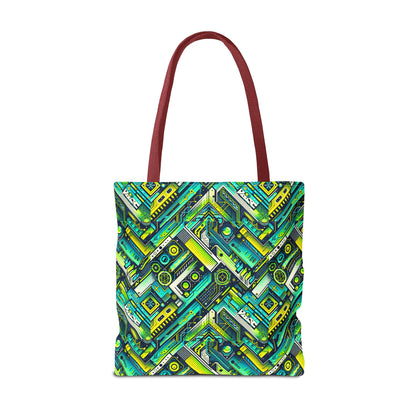 Tech-Infused Neon Tech-Forward Streetwear Tote Bag - 8404 Design-52