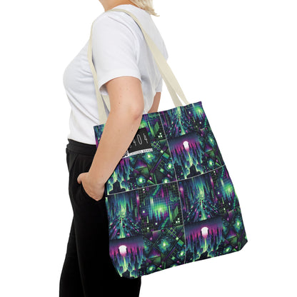 Tech Noir Aesthetics Tech-Forward Urban Dystopia Tote Bag - 8404 Design-54