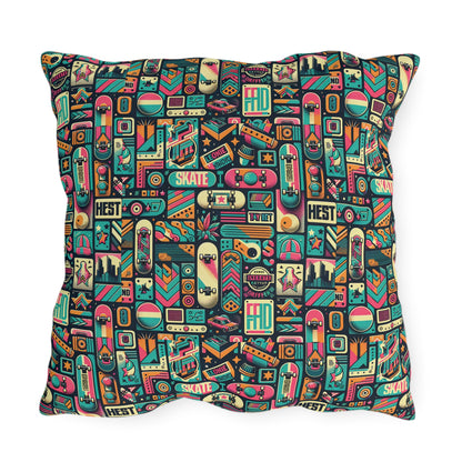Skate Culture Revival Urban Retro Cool Outdoor Pillow - 8404 Design-61