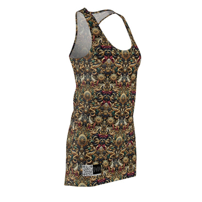 Digital Renaissance Luxurious Streetwear Inspired By Classical Art With a Modern Twist Women's Cut & Sew Racerback Dress - 8404 Design-76