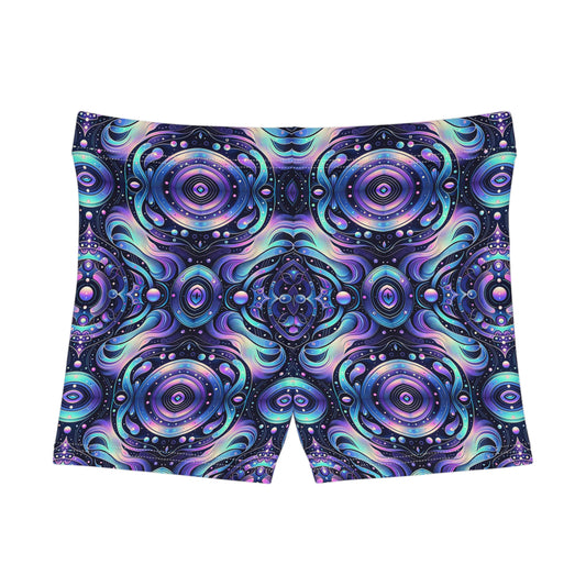 Iridescent Tech Fusion Tech-Forward Streetwear Women's Shorts - 8404 Design-62