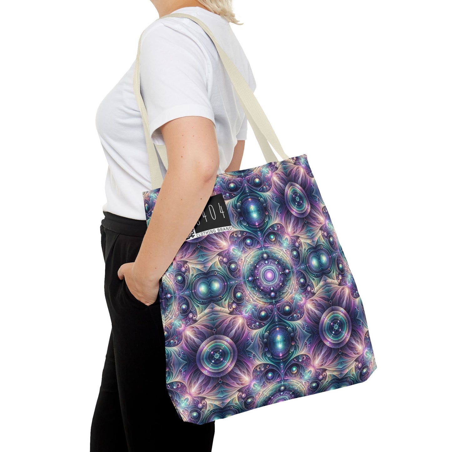 Iridescent Tech Fusion Tech-Forward Streetwear Tote Bag - 8404 Design-61