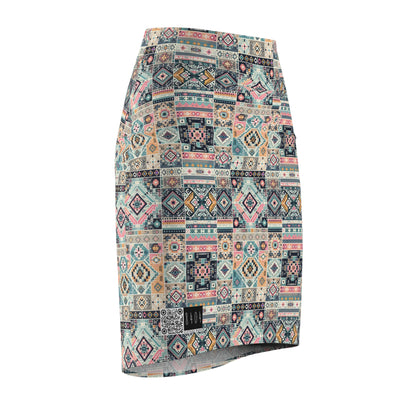 Digital Artisanal Fusion Digital Artisanal Women's Pencil Skirt - 8404 Design-55