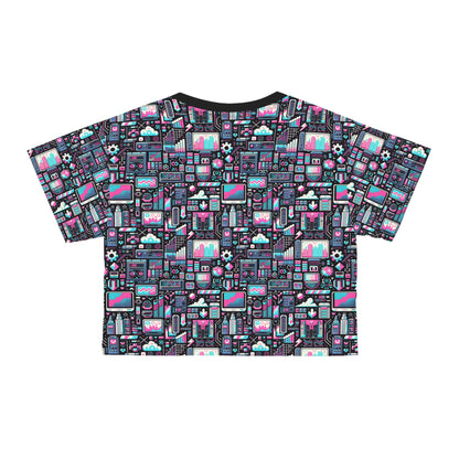 Digital Rebellion Youthful Streetwear with a Rebellious Digital Twist Crop Tee - 8404 Design-71