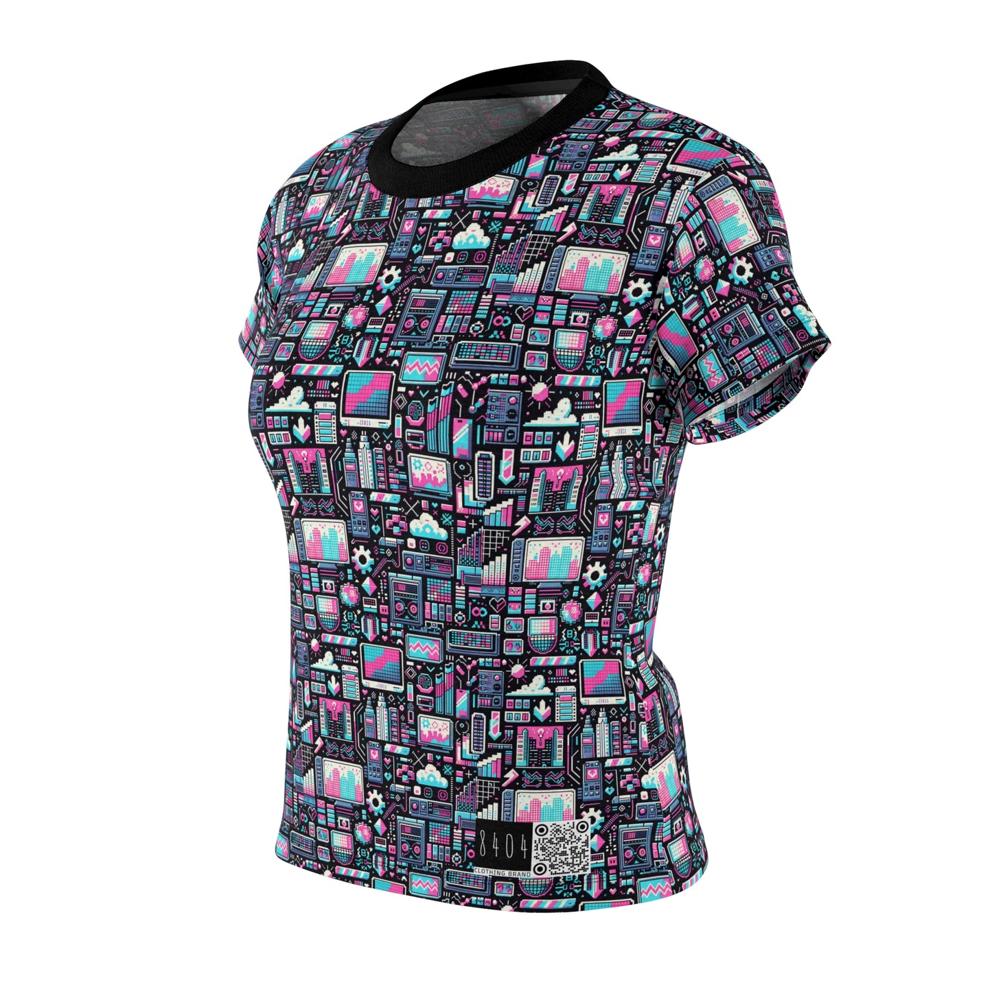 Digital Rebellion Youthful Streetwear with a Rebellious Digital Twist Women's Cut & Sew Tee - 8404 Design-71