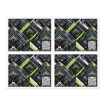 Retro Futurism Graphics Tech-Forward Streetwear Sticker Sheets - 8404 Design-60