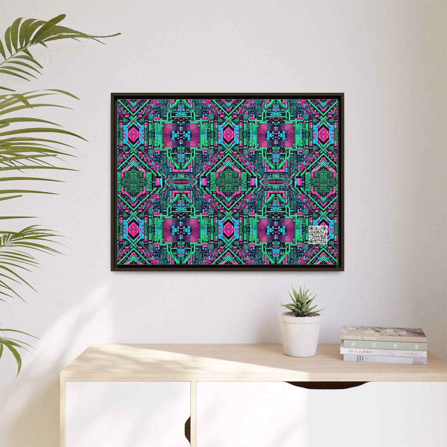 Digital Glitch Vibes Tech-Inspired Streetwear Matte Canvas, Framed (multi-Color) - 8404 Design-71 A