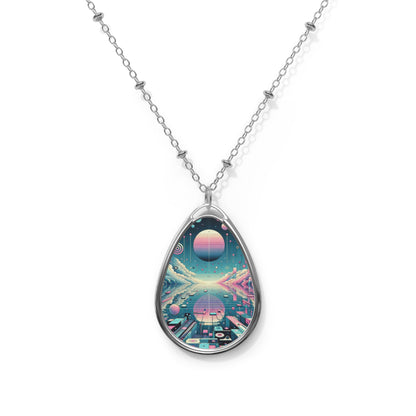 Digital Dreamscapes Digitally-Inspired Streetwear With a Dreamy, Surreal Twist Oval Necklace - 8404 Design-61
