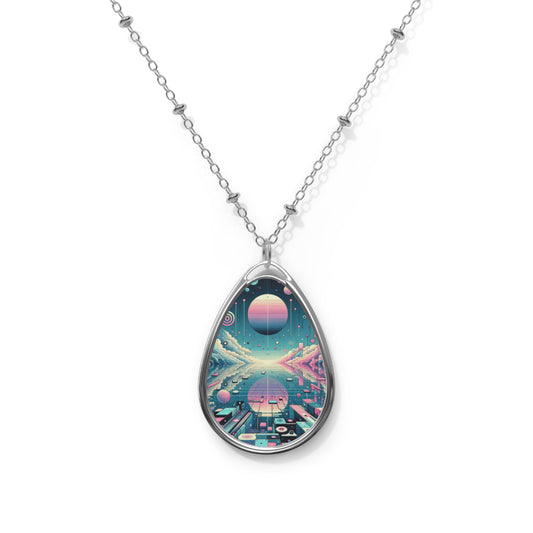 Digital Dreamscapes Digitally-Inspired Streetwear With a Dreamy, Surreal Twist Oval Necklace - 8404 Design-61