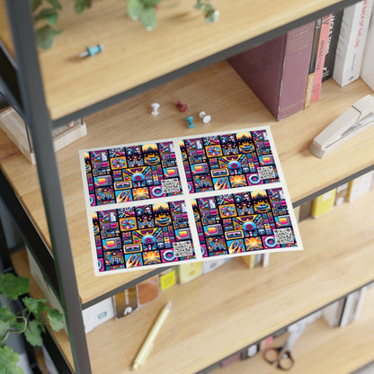 Digital Pop Culture Mashup Maximalist Pop Sticker Sheet - 8404 Design-52