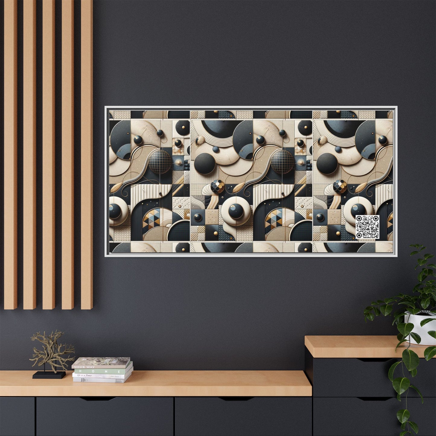 Tech-forward Luxe Streetwear Tech Luxe Fusion Matte Canvas, Framed (multi-color) - 8404 Design-71 B