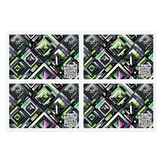 Retro Futurism Graphics Tech-Forward Streetwear Sticker Sheets - 8404 Design-48