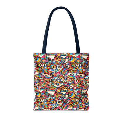Neon Pop Playful Pop Culture Mashup Tote Bag - 8404 Design-62