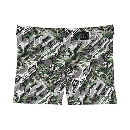 Tech Camo Fusion Tech-Forward Streetwear With a Futuristic Edge Women's Shorts - 8404 Design-46
