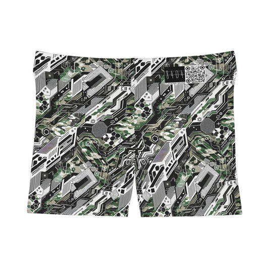 Tech Camo Fusion Tech-Forward Streetwear With a Futuristic Edge Women's Shorts - 8404 Design-46