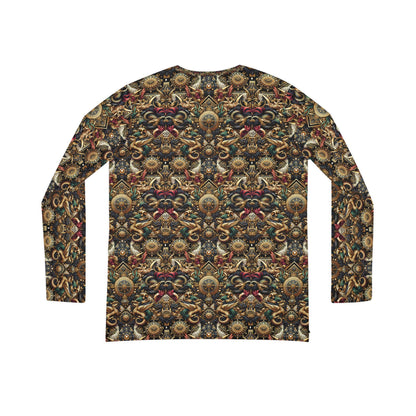 Digital Renaissance Luxurious Streetwear Inspired By Classical Art With a Modern Twist Women's Long Sleeve V-Neck Shirt - 8404 Design-76