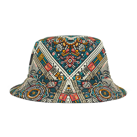 Cultural Fusion Tech Blend of Cultural Heritage With Tech-Inspired Elements Bucket Hat - 8404 Design-64