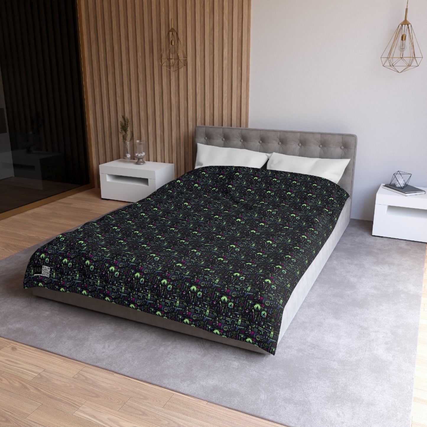 Tech Noir Futuristic Cyberpunk Microfiber Duvet Cover - 8404 Design-63