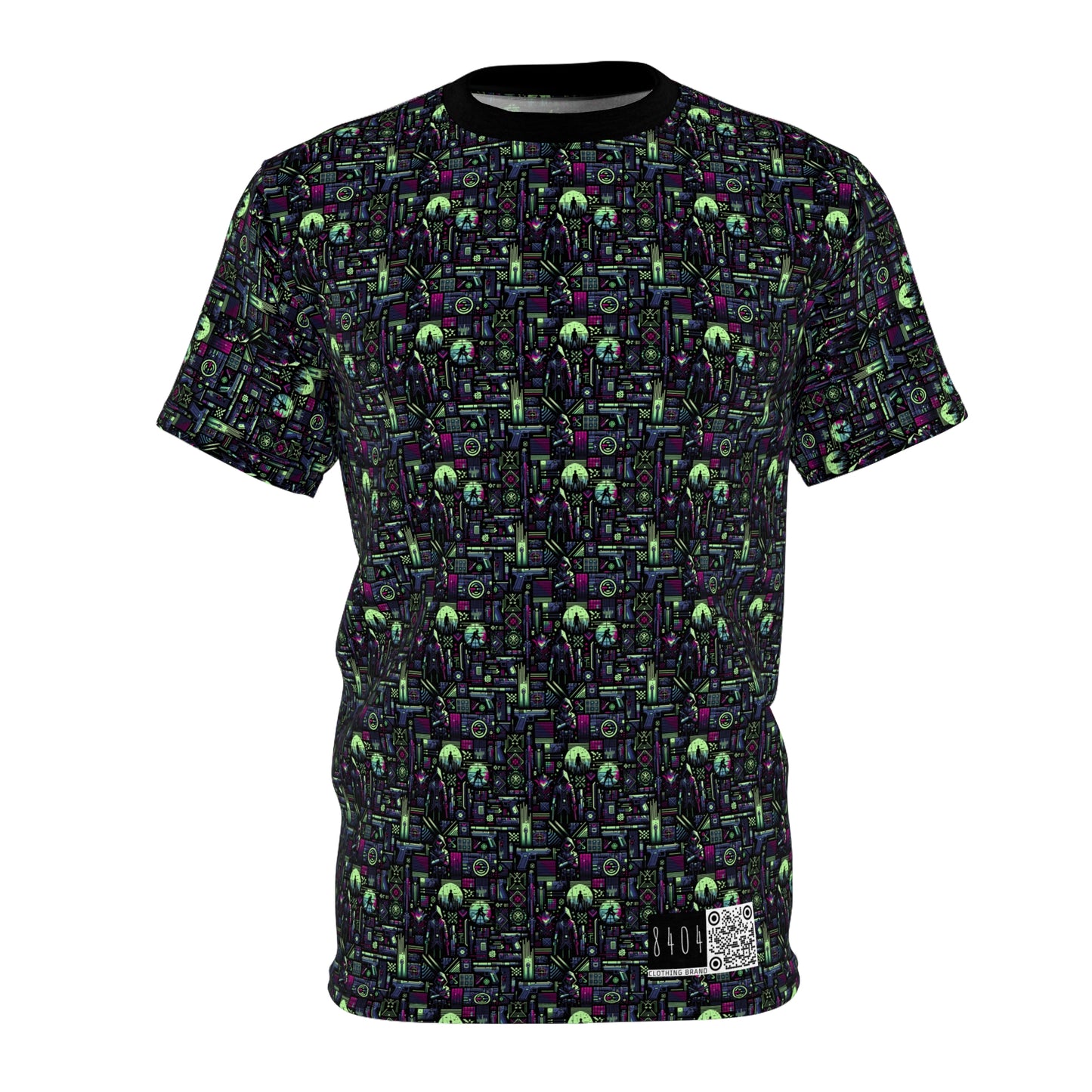 Tech Noir Futuristic Cyberpunk Unisex Cut & Sew Tee - 8404 Design-63