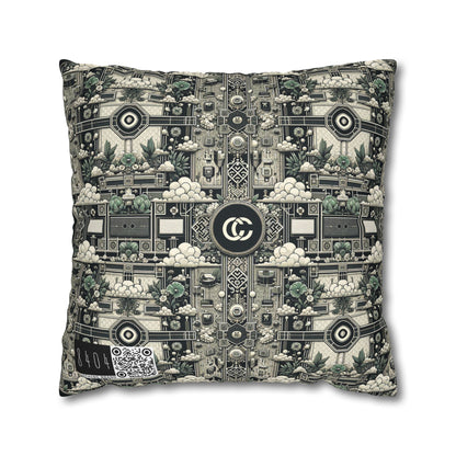 Cyber Garden Party Tech Garden Extravaganza Spun Polyester Square Pillowcase - 8404 Design-54