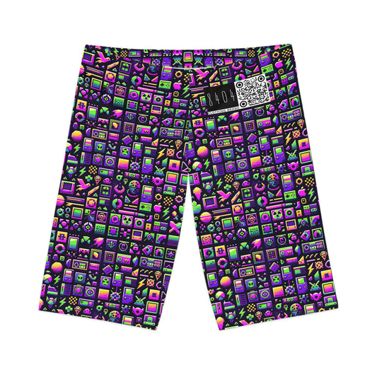 Digital Nostalgia Remix Modern Vintage Fusion Women's Bike Shorts - 8404 Design-49