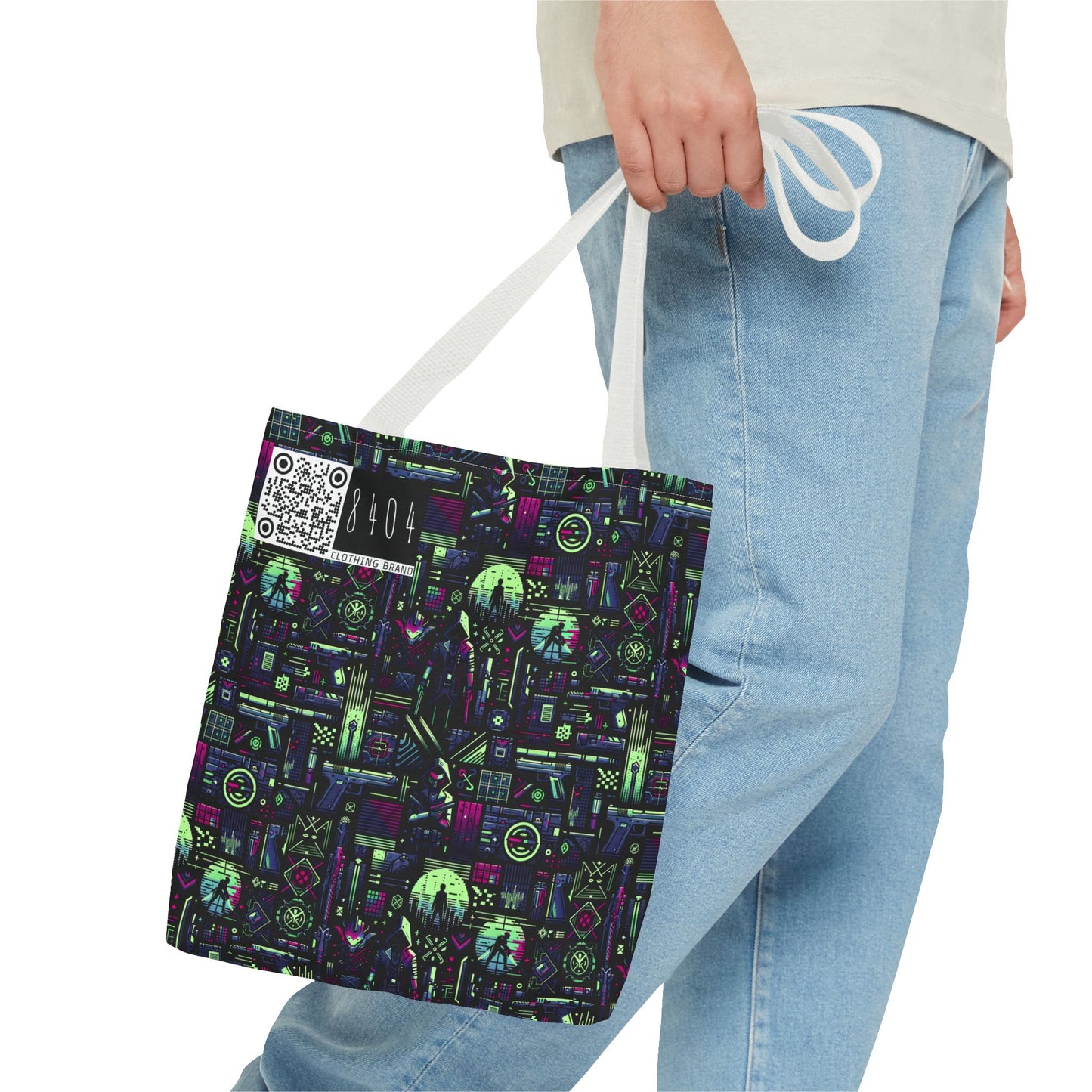 Tech Noir Futuristic Cyberpunk Tote Bag - 8404 Design-63