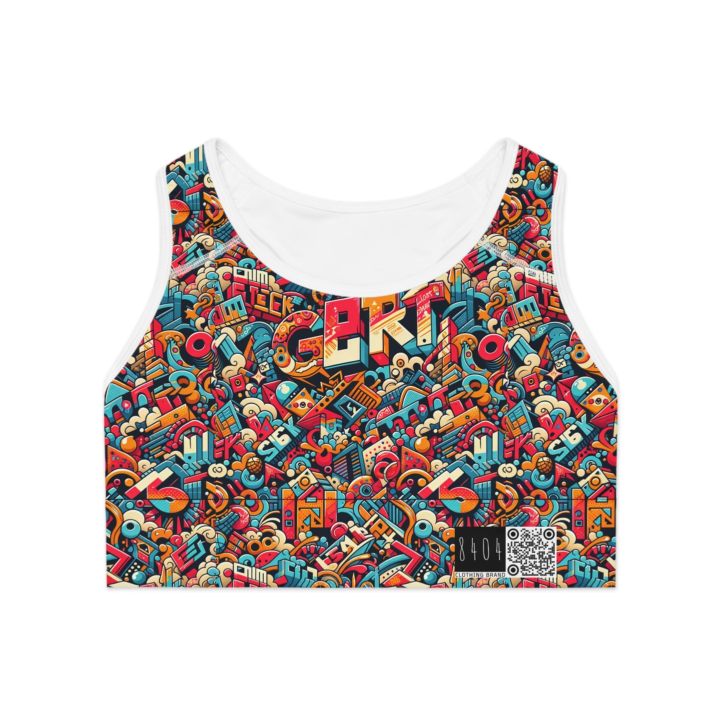 Neo-Traditional Street Art Modern Street Art Fusion Sports Bra - 8404 Design-58