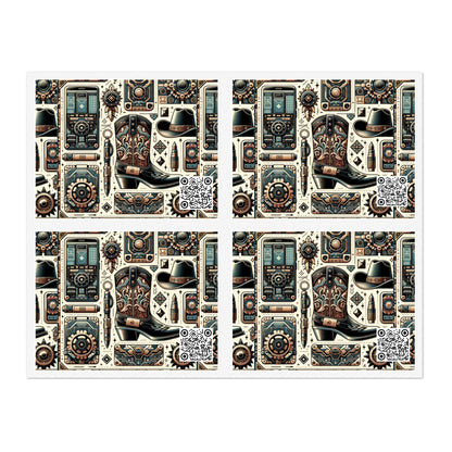 Digital Cowboy Chic Tech-Infused Western Fusion Sticker Sheets - 8404 Design-51
