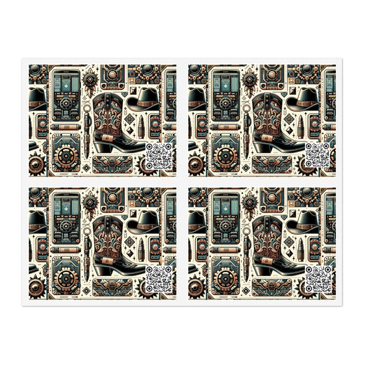 Digital Cowboy Chic Tech-Infused Western Fusion Sticker Sheets - 8404 Design-51