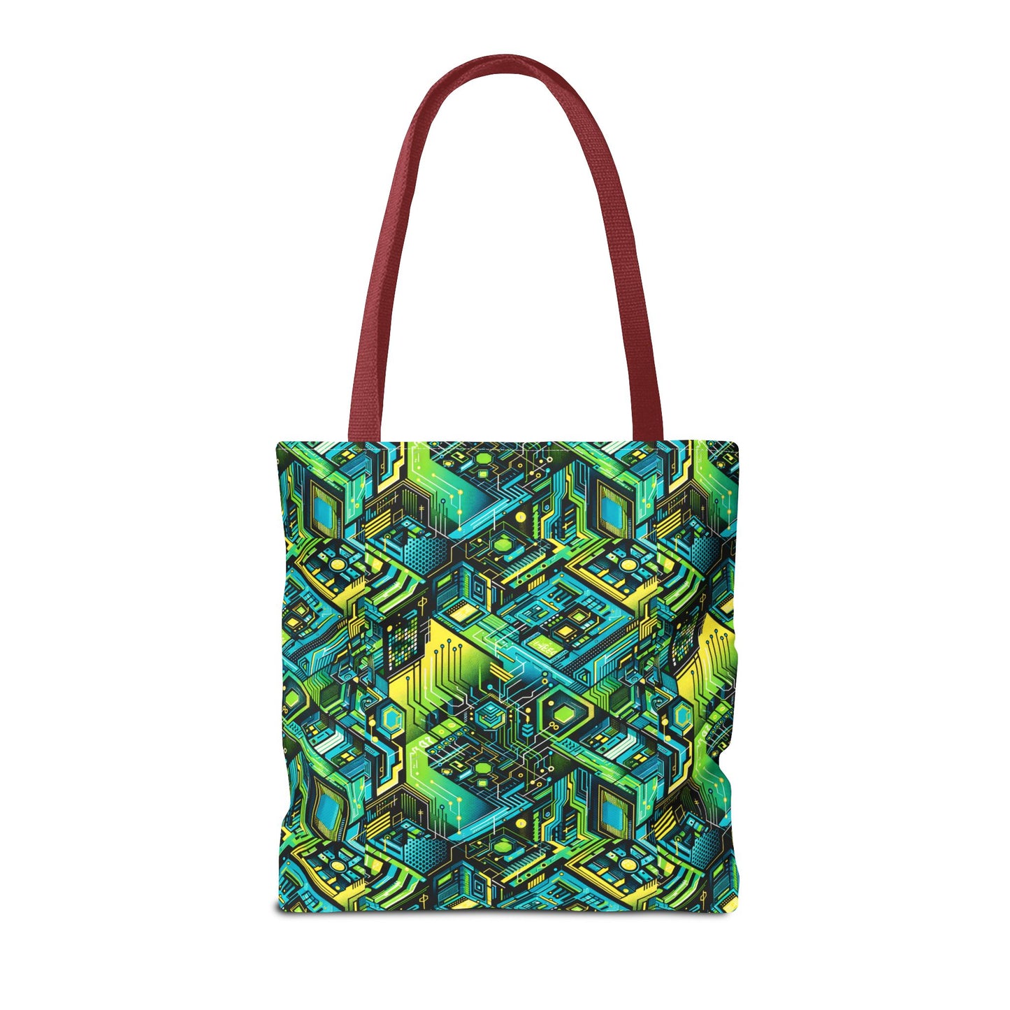 Tech-Infused Neon Tech-Forward Streetwear Tote Bag - 8404 Design-38