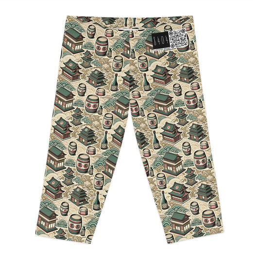 Cultural Artisanal Fusion Contemporary Cultural Elegance Women's Capri Leggings - 8404 Design-68