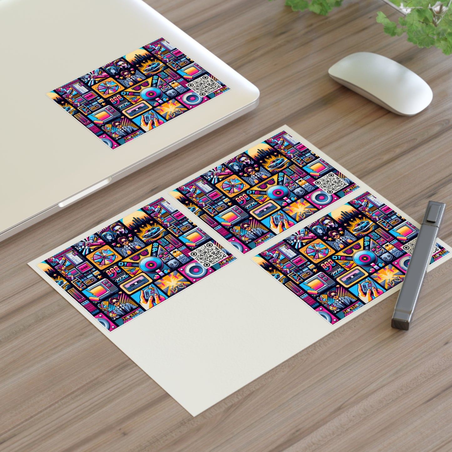 Digital Pop Culture Mashup Maximalist Pop Sticker Sheet - 8404 Design-52