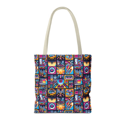 Digital Pop Culture Mashup Maximalist Pop Tote Bag - 8404 Design-52