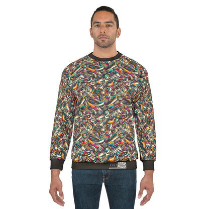 Urban Graffiti Fusion Eclectic Street Art Meets Modern Tech Culture Sweatshirt - 8404 Design-55