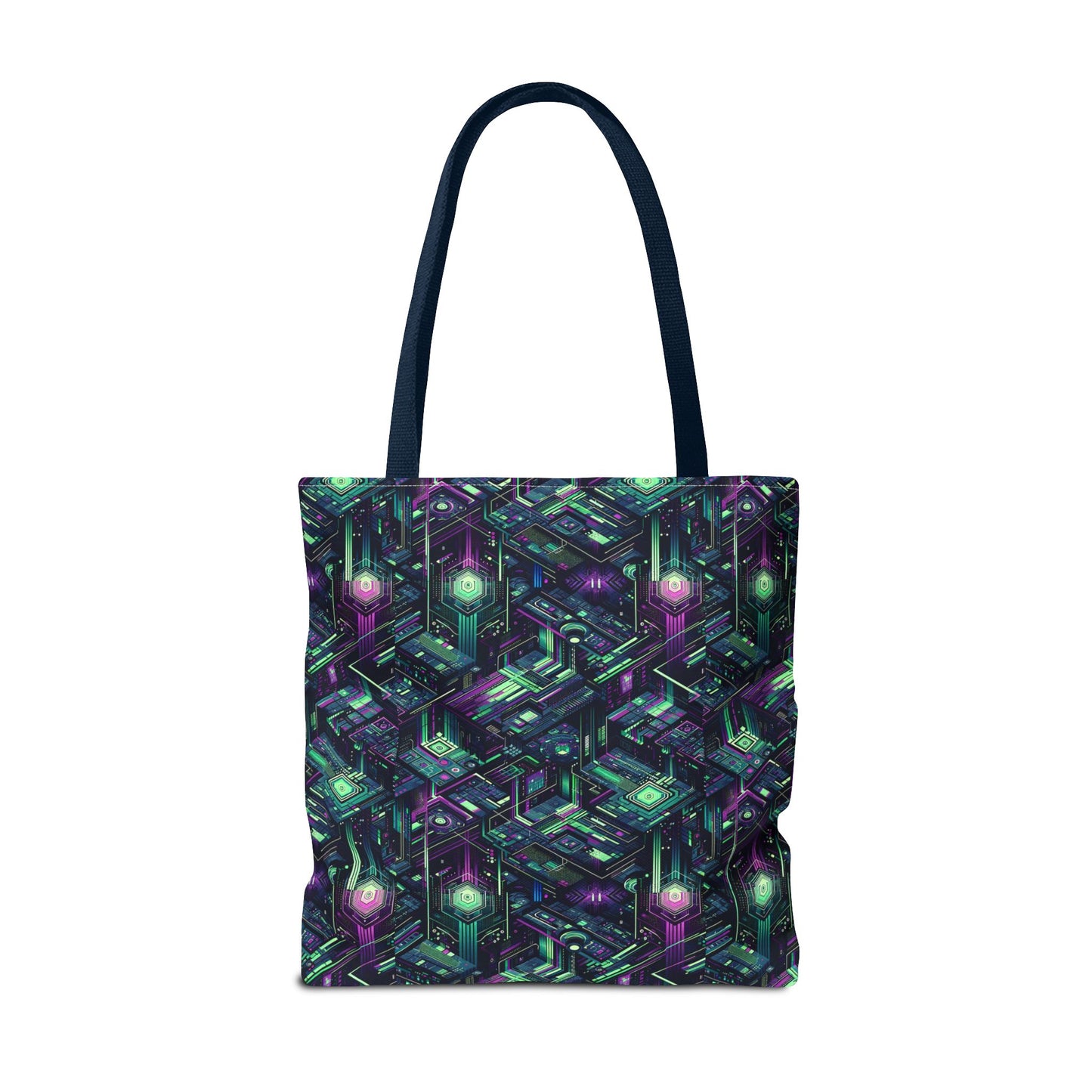 Tech Noir Aesthetics Tech-Forward Urban Dystopia Tote Bag - 8404 Design-43