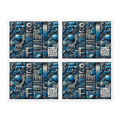Tech Denim Fusion Tech-Forward Streetwear Sticker Sheets - 8404 Design-61
