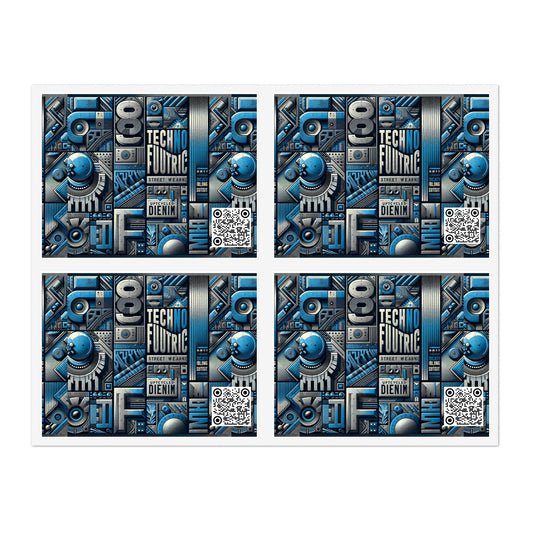 Tech Denim Fusion Tech-Forward Streetwear Sticker Sheets - 8404 Design-61